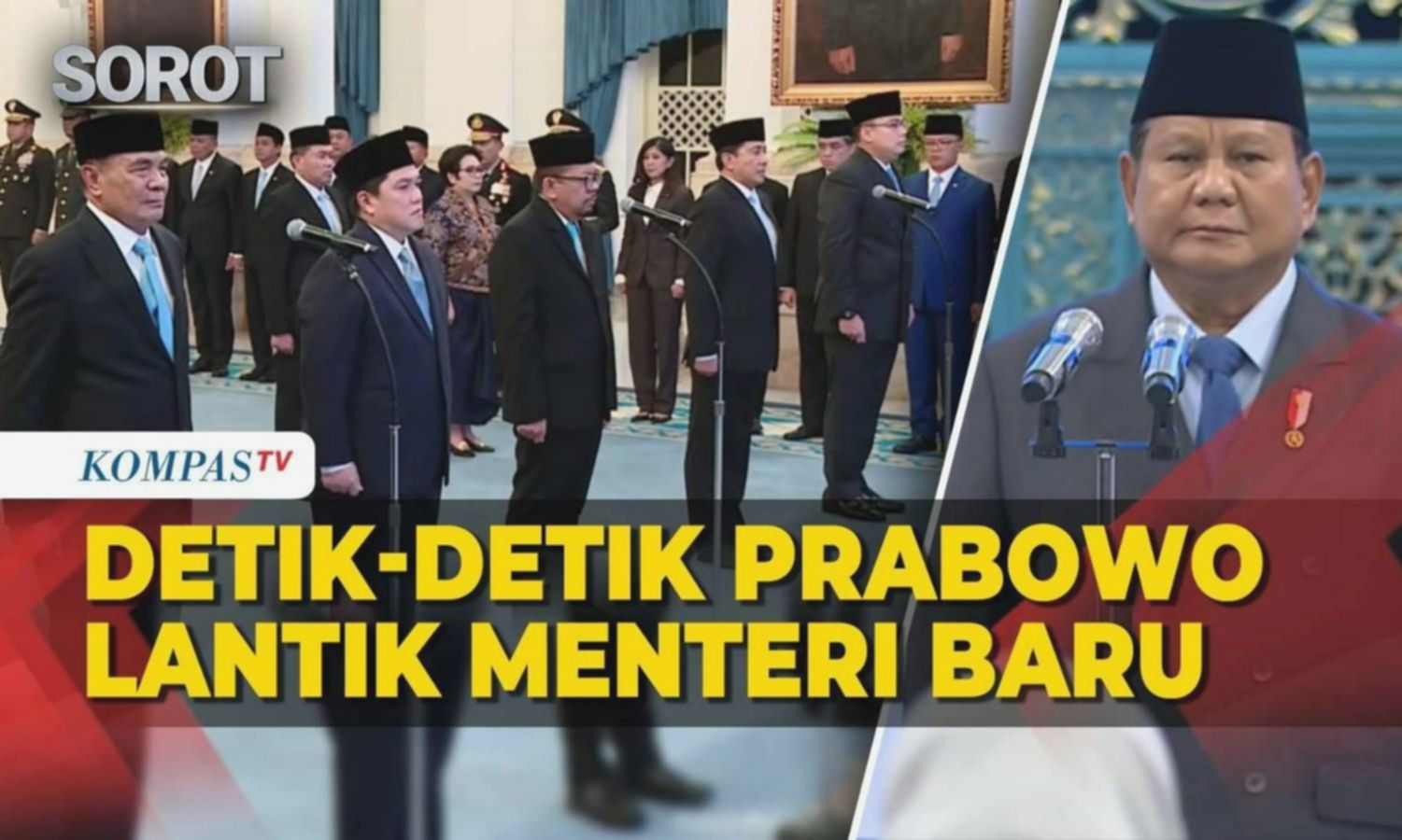 Prabowo Lantik Menteri Kabinet Baru: Menko Polkam dan Menpora Resmi Bertugas
