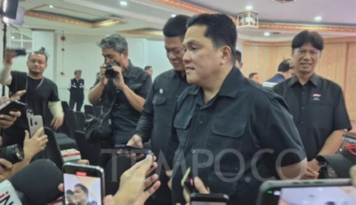 Erick Thohir Bungkam Soal Pemecatan Kluivert Usai Konferensi Pers