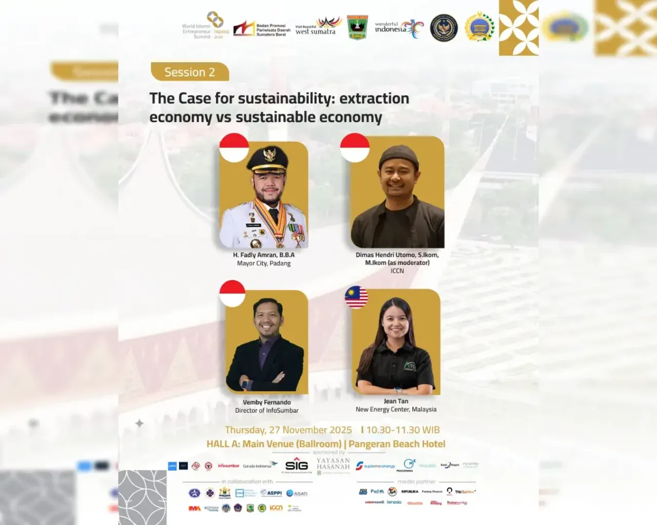 Walikota Padang Bahas Ekonomi Berkelanjutan di Forum Internasional