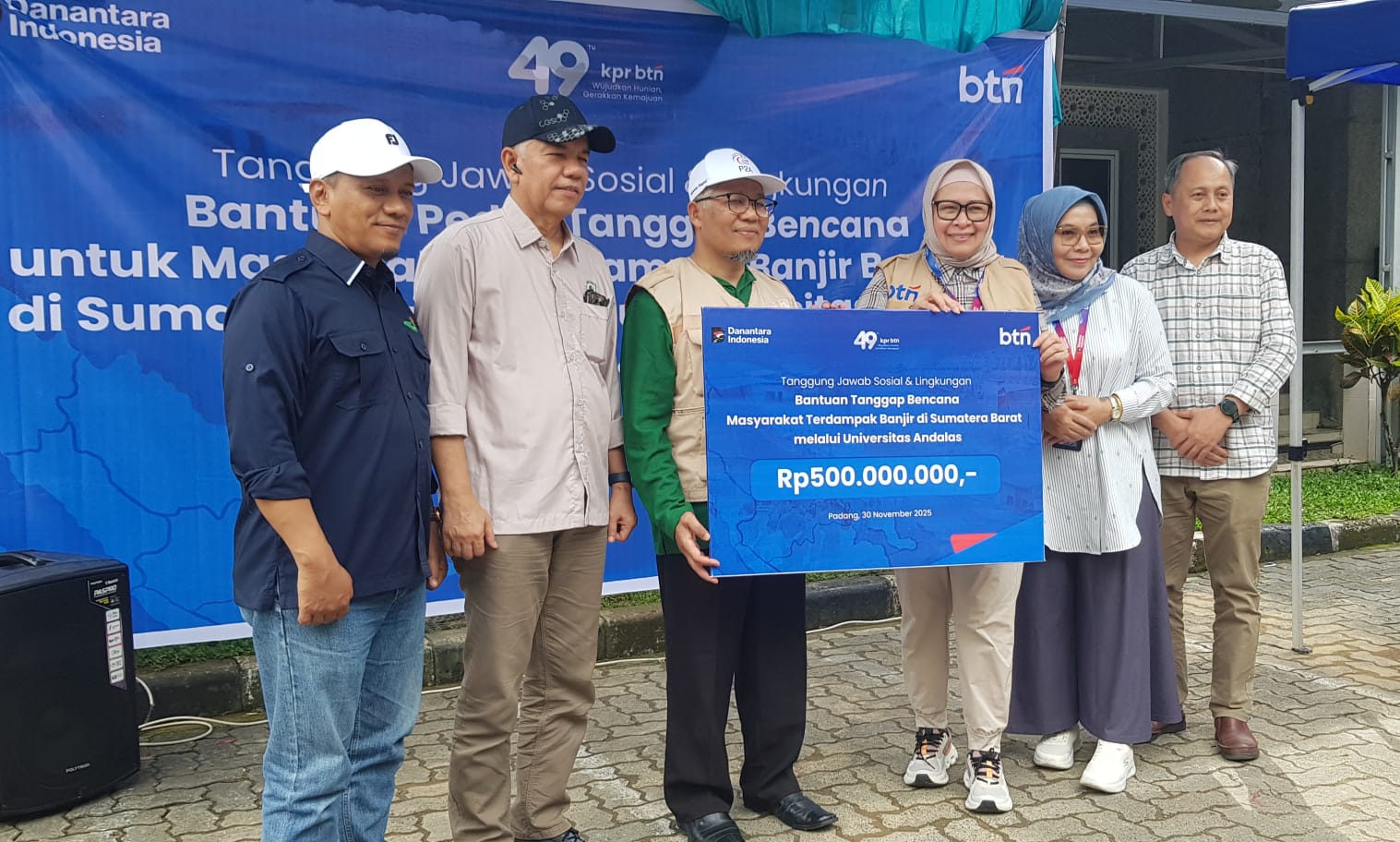 BTN Gandeng UNAND Salurkan Bantuan Korban Bencana Sumbar