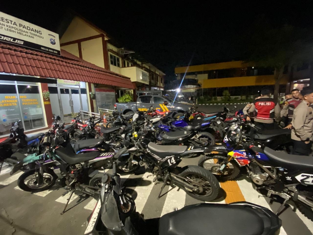 Polisi Padang Sita Kendaraan Berknalpot Brong, Tindak Pelanggar