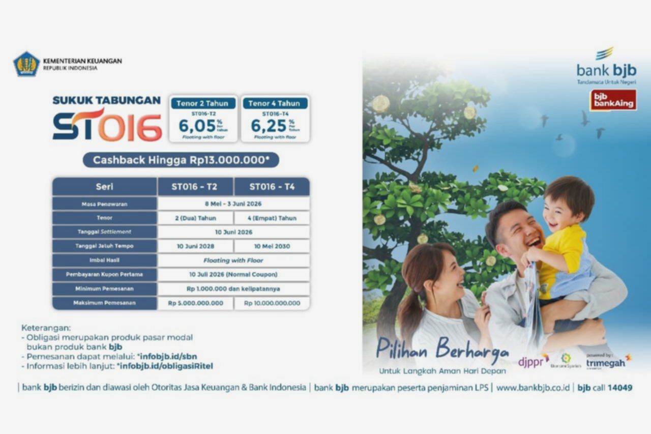 Bank BJB Tawarkan ST016, Investasi Syariah dengan Imbal Hasil Kompetitif