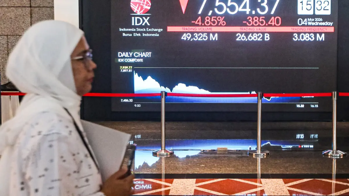 Saham Tambang Anjlok, IHSG Ditutup Melemah 2,86 Persen
